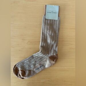 Vintage Giorgio Armani Brown Textured Cotton Trouser Dress Socks Large 10 - 13